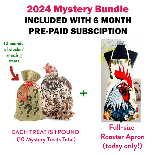 Clucks Of Joy Subscription Box (6 Month Pre-Paid): Pest Control & Non-GMO Treats Delivered Monthly!