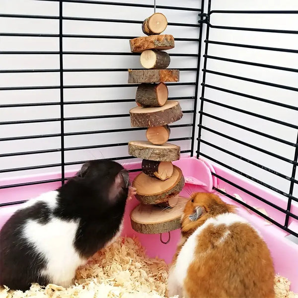 Natural Wood Chew Toy - Perfect For Hamsters And Small Pets!