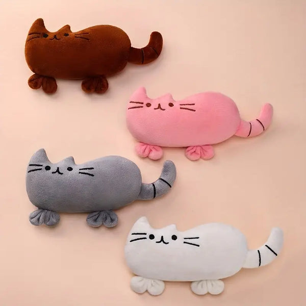 Durable Cartoon Cat Teaser Toy for Interactive Play