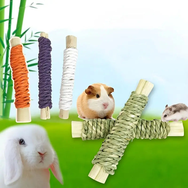 Small Animal Molar Sticks - Chew Toys for Rabbits, Guinea Pigs, Hamsters, and Chinchillas