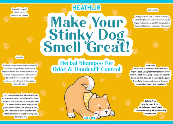 Make Your Stinky Dog Smell Great! Herbal Shampoo For Dogs (8 ounces)